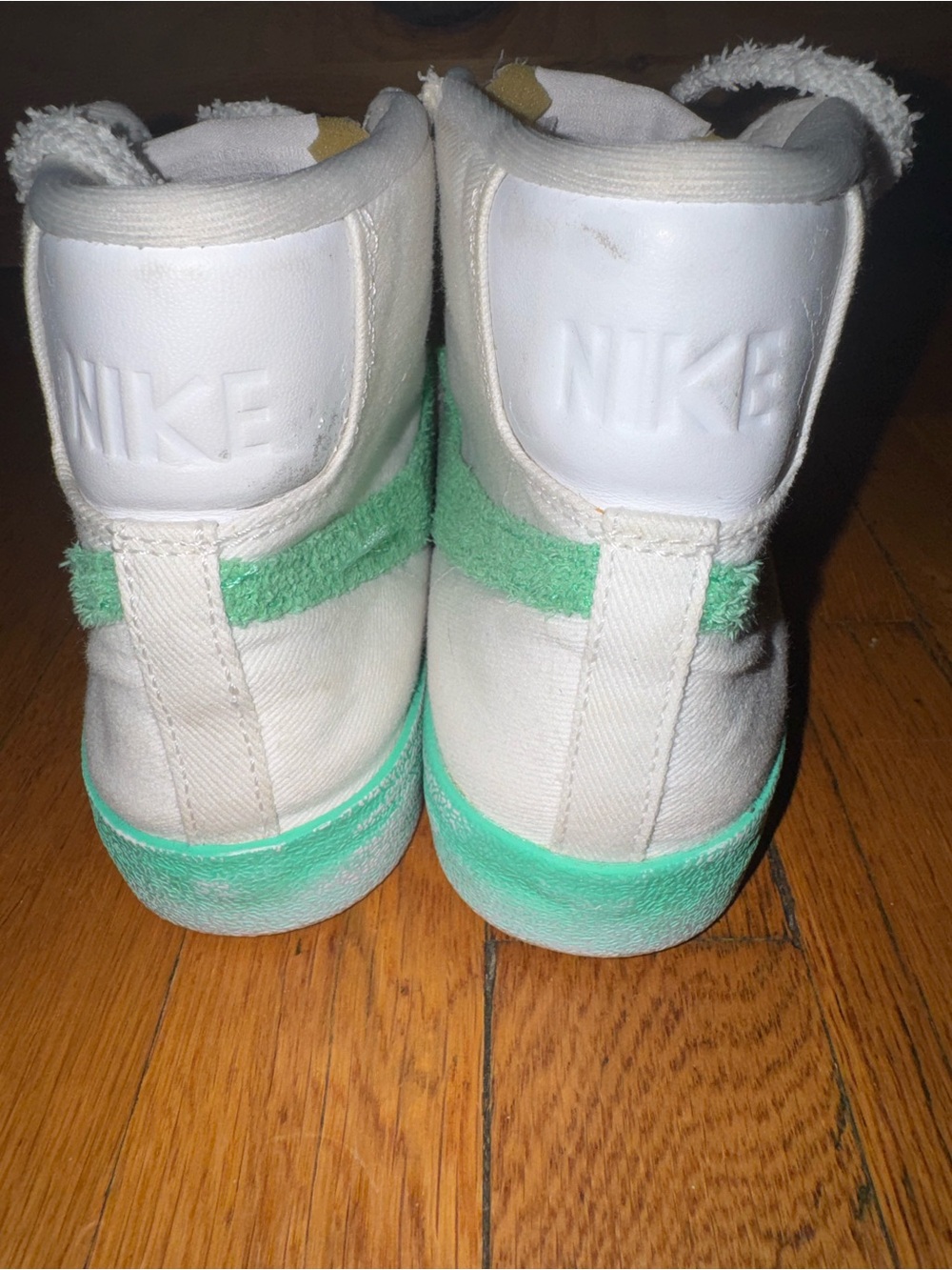 Nike Blazer Mid 77 Chenille Swoosh Green Fade Shoe - Picture 3 of 7